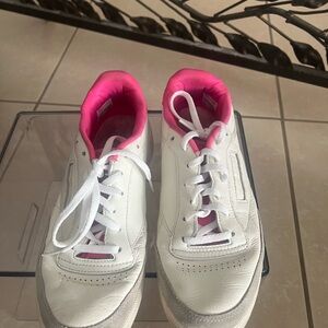 Reebok White and Pink Sneakers
